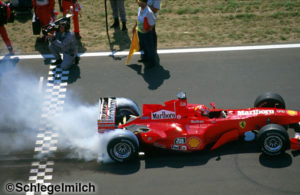 Ferrari F1 car burnout