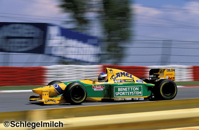 Michael Schumacher driving a Benetton