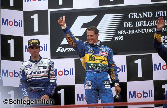 Miclahel Schumacher on podium 1995