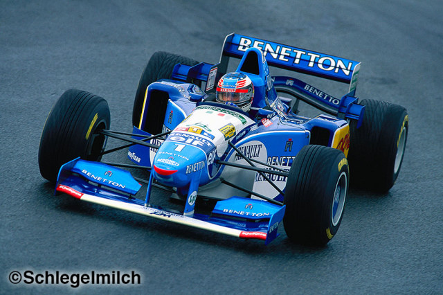 Michael Schumacher driving a Benetton