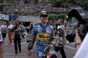 Michael Schumacher walking to pits